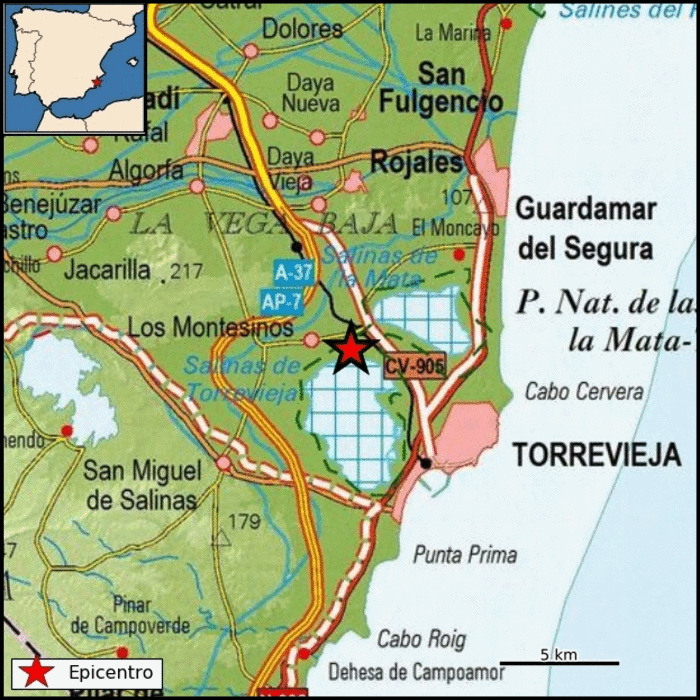 Temblor de 1,8 grados con epicentro en la Laguna de Torrevieja