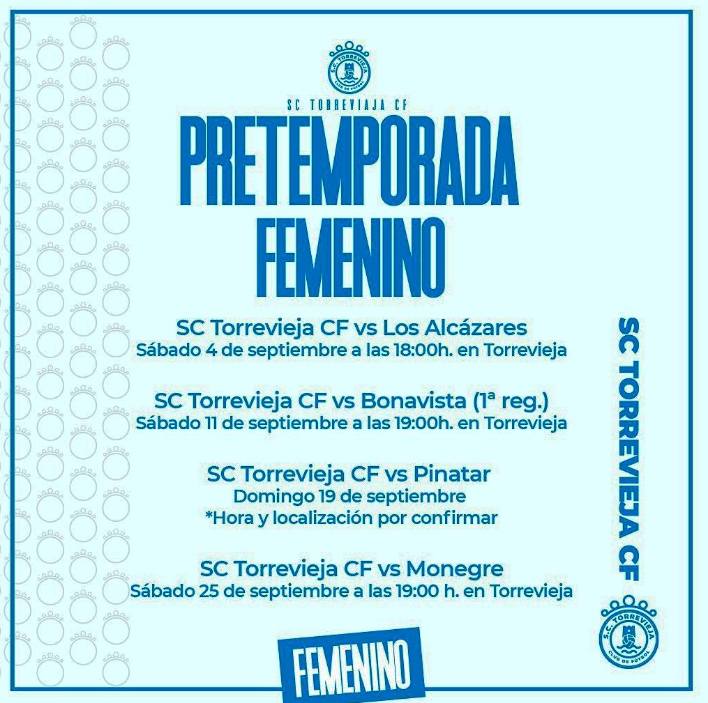 Mañana se inicia de la pretemporada del SC Torrevieja CF femenino