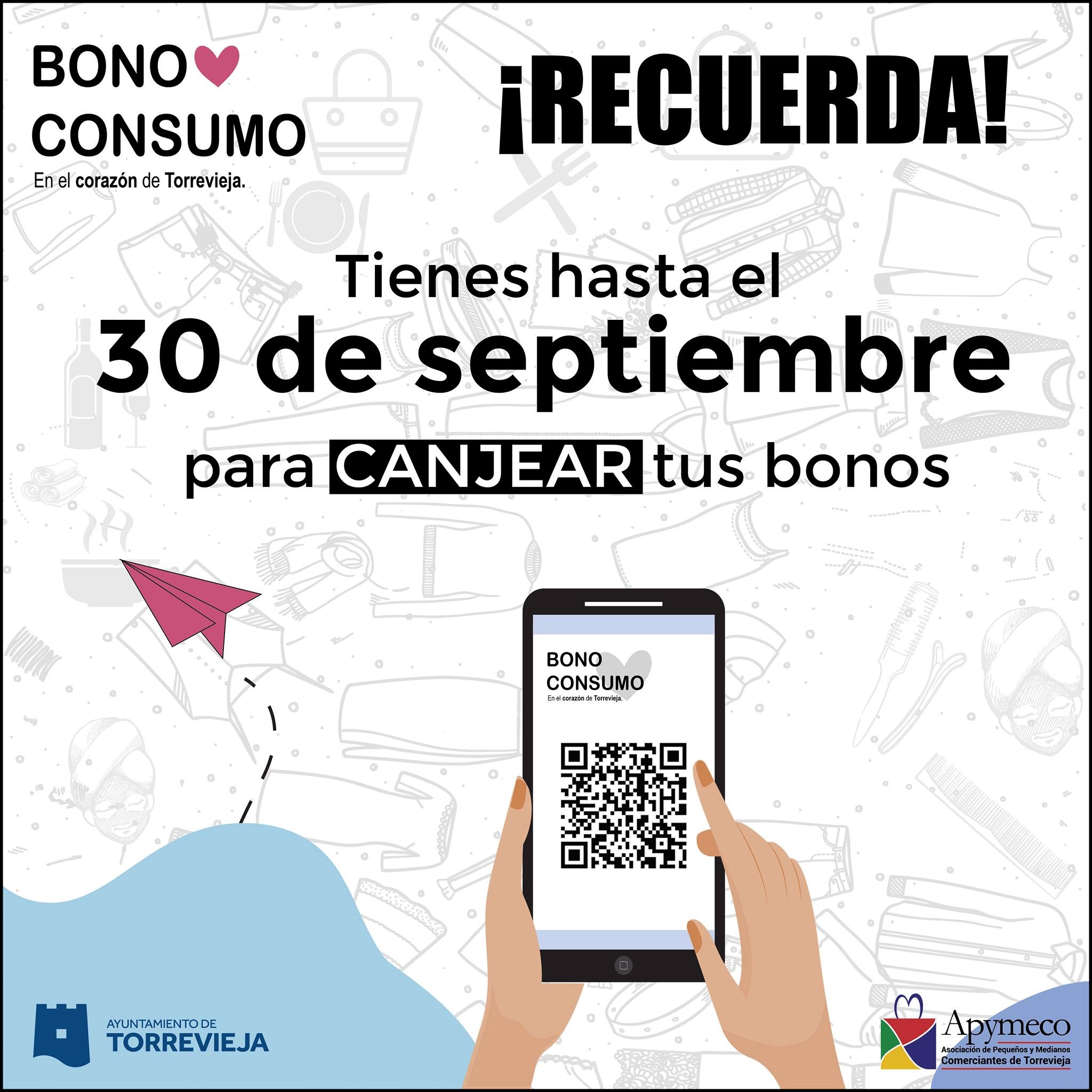 ¡Hoy jueves, 30 de septiembre es el último día  para canjear tu «Bono Consumo!. ¡Utilízalo!