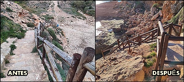 Mejorados los accesos a la Cala de la Zorra.