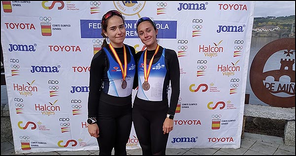 Miranda Torres Pujante y Paula Blanca Espinosa Linares, bronce en el Campeonato de España de larga distancia de remo en Ourense