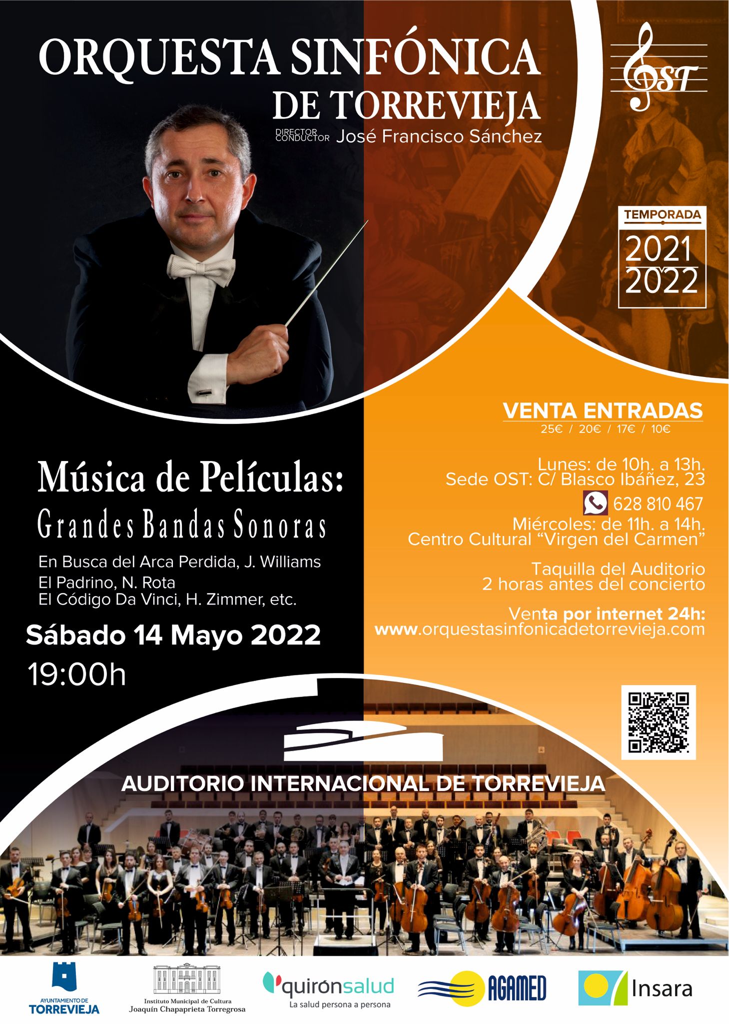 ¡Esta tarde! concierto de la Orquesta Sinfónica de Torrevieja. «Música de películas»  14 de mayo