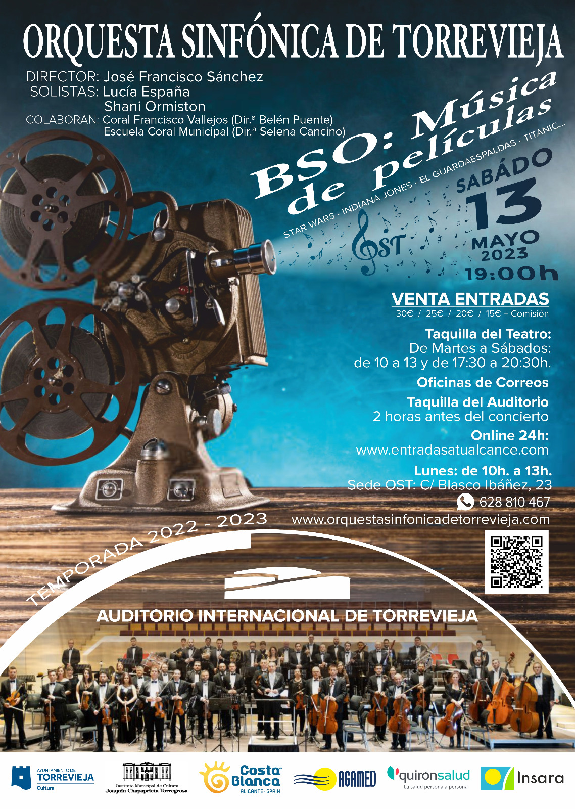 No te pierdas esta tarde el concierto «de cine» de la Orquesta Sinfónica de Torrevieja el 13 de Mayo