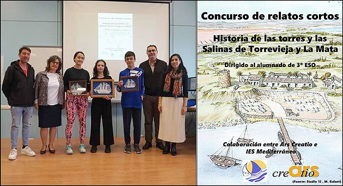 IES Mediterráneo y Ars Creatio: Entrega de premios al concurso de relatos de ficción de historia de Torrevieja