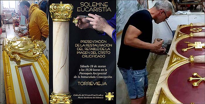 Culmina la restauración del altar del Cristo Crucificado que se presenta esta tarde
