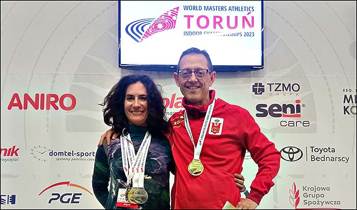 Mª Dolores Marcos, subcampeona del mundo en 3k y José Serna, oro mundial por equipos en 10k marcha