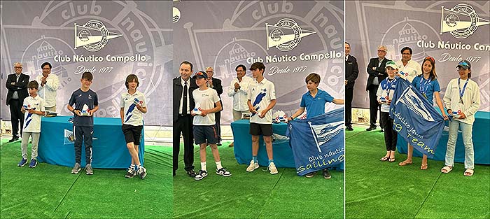 Cuatro regatistas podium en la prueba autonómica Optimist a en Campello.