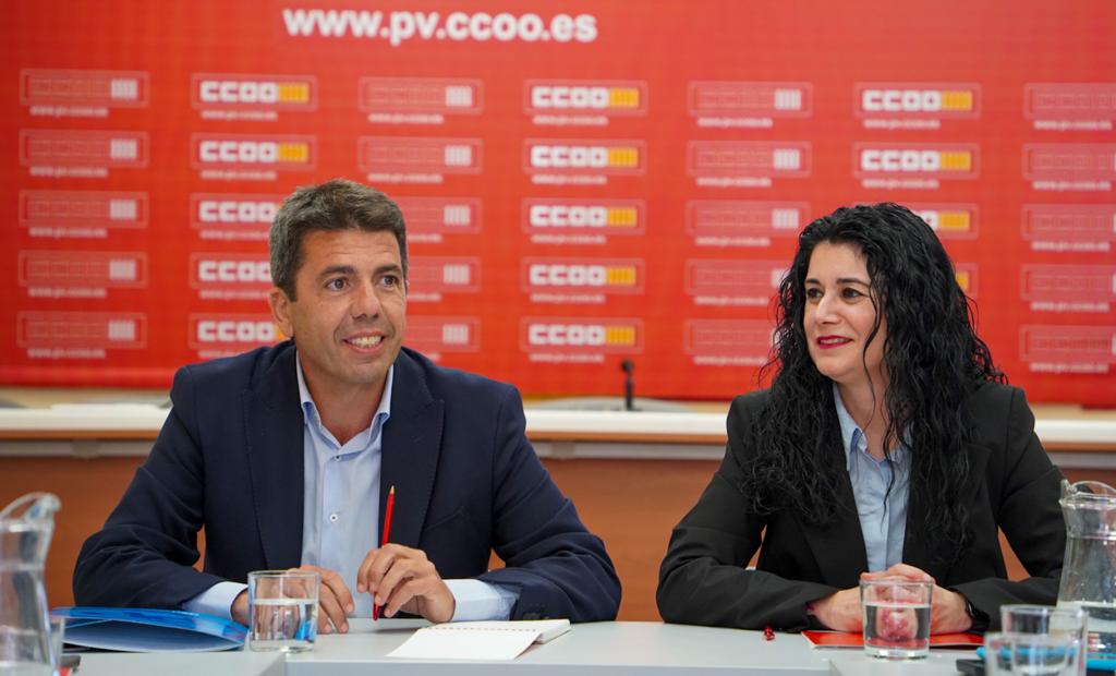 Mazón se reune con el sindicato CC.OO.