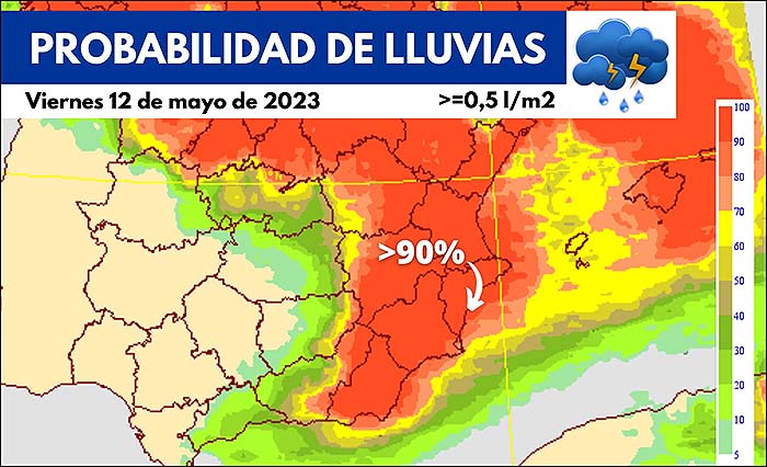 Alta probabilidad de lluvia hoy, según Proyecto Mastral.