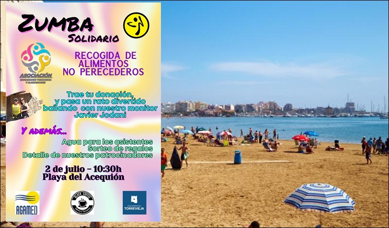 Este domingo se celebra una jornada de zumba solidario en la playa del Acequión.