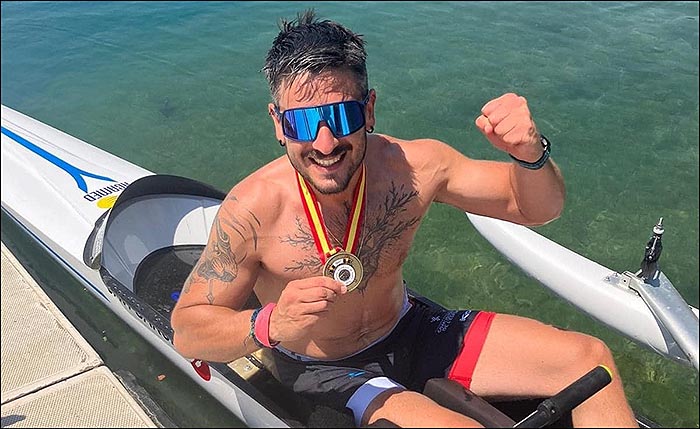 Javier García, del Club de Remo, campeón de España absoluto masculino en Remo Adaptado.