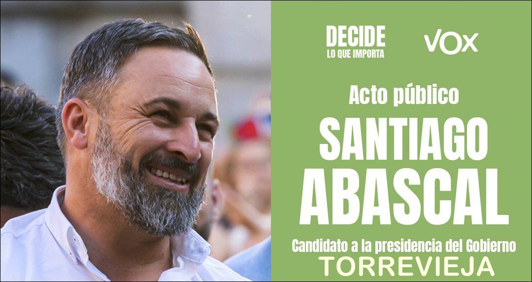 Abascal visita Torrevieja en la precampaña del 23J.