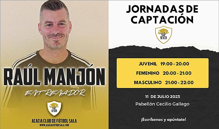 Mañana martes tendrá lugar una jornada de captación del Club de Fútbol Sala «Acacia”