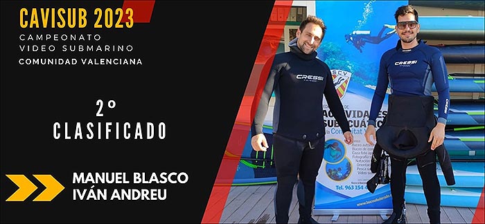 Los miembros del Club de Buceo BurbuSub de Torrevieja, Manuel Blasco e Iván Andreu, subcampeones de la Comunidad Valenciana en el Campeonato Autonómico de Videosubmarinismo.