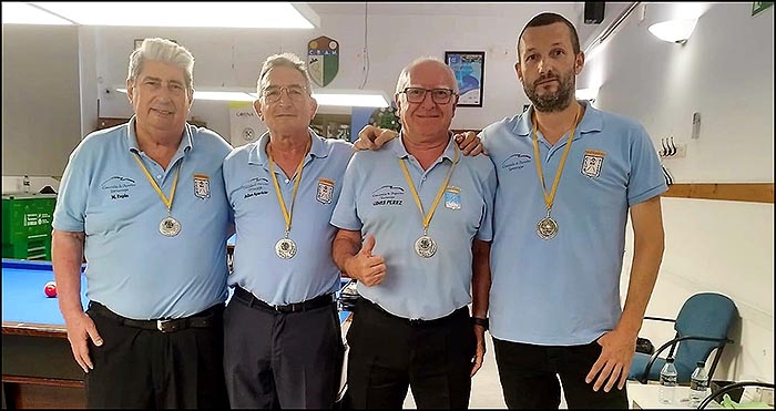 Los dos equipos del Club de Billar, ascienden de categoría, tras conseguir la Plata, en el Campeonato de la Comunidad Valenciana.