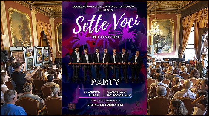 Sette Voci, actúa esta noche en el Casino de Torrevieja