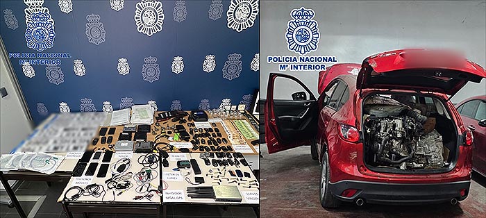 La Policía Nacional ha culminado una operación policial contra el tráfico ilícito de vehículos con la desarticulación de una organización criminal dedicada al robo de coches de alta gama