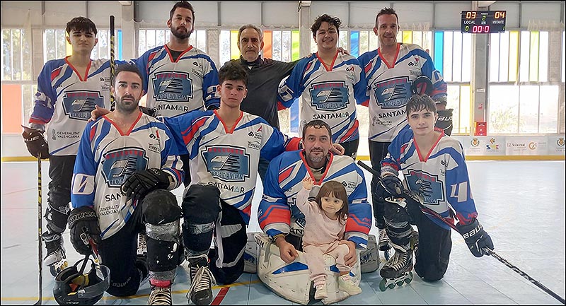 Espectacular remontada de los Halcones de Torrevieja en Villarreal para ganar en la Liga Valenciana de hockey línea