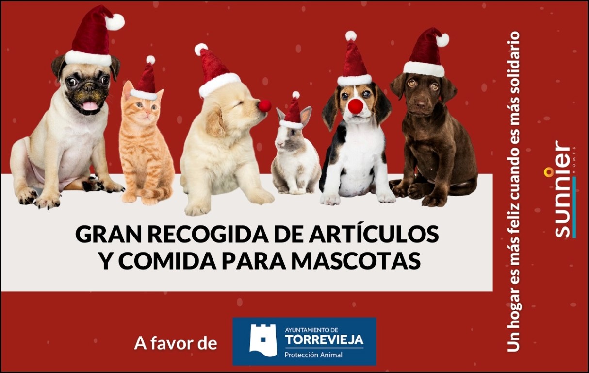 Participa en la I Recogida Solidaria de artículos para mascotas de “Sunnier Homes” a favor del albergue municipal de Torrevieja