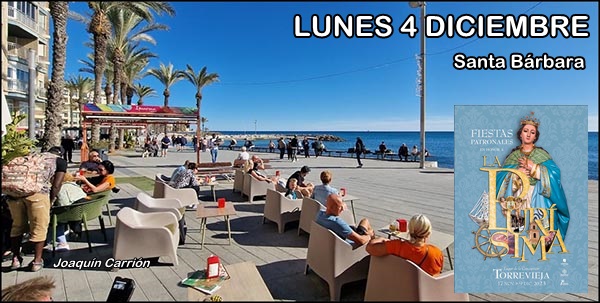 Agenda del lunes 4 de diciembre de 2023