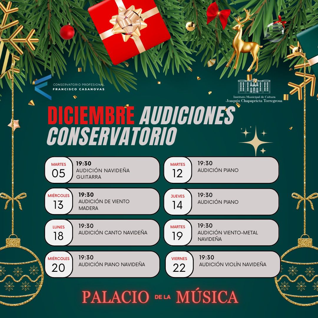 El Conservatorio Profesional de Música programa nuevas audiciones en diciembre