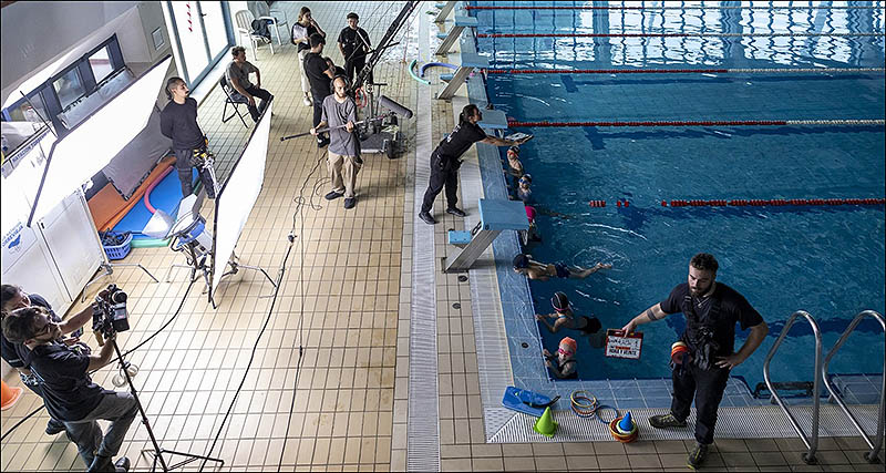 La Piscina Municipal se convirtió en un gran plató de cine
