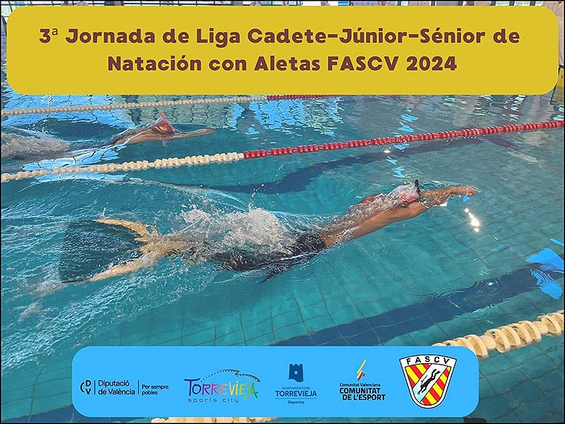 Torrevieja acogerá el sábado, 10 de febrero, la tercera Jornada de Liga Cadete-Júnior-Sénior de Natación con Aletas