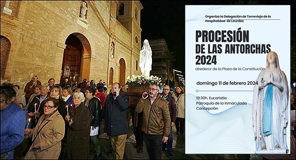 Procesión de las Antorchas esta tarde para celebrar la festividad de la Virgen de Lourdes