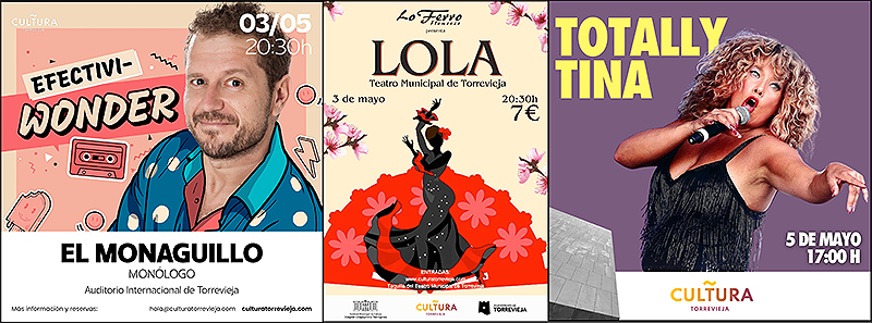 El monaguillo, y los tributos a las inolvidables Lola Flores y Tina Turner protagonizan este fin de semana cultural en Torrevieja