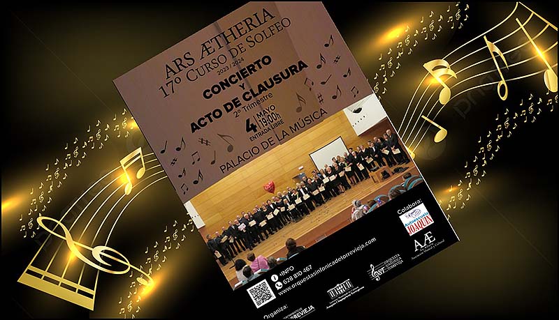 Este próximo sábado 4 de mayo se celebrará el Concierto y Acto de Clausura del 17º Curso de Solfeo Ars Aetheria