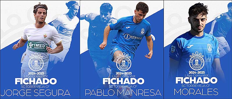 Jorge Segura, Pablo Manresa, y Angel Morales, se incorporan a la disciplina del SC Torrevieja