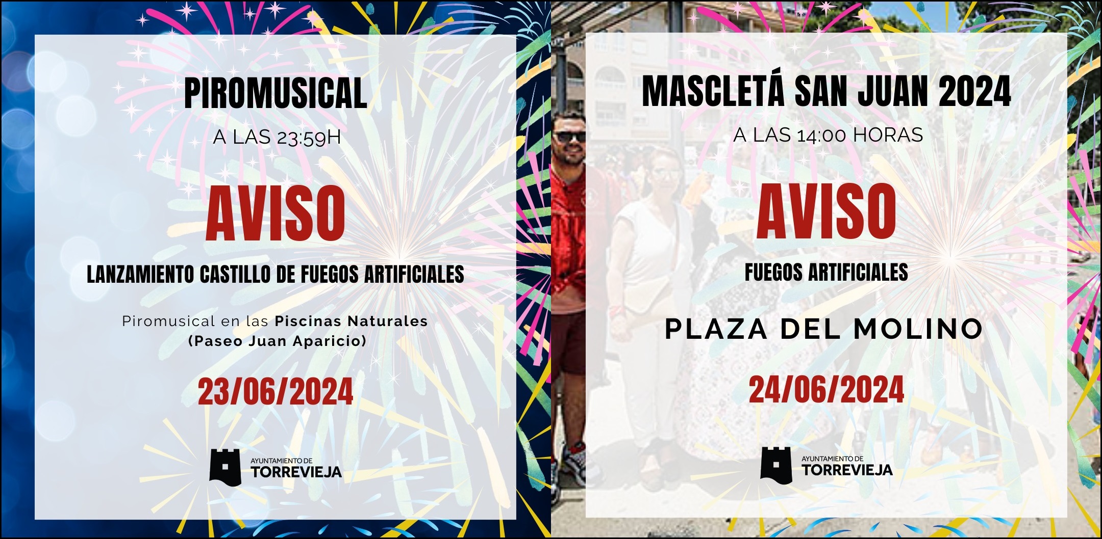 Aviso de disparo de Fuegos Artificiales: Mascletá de San Juan