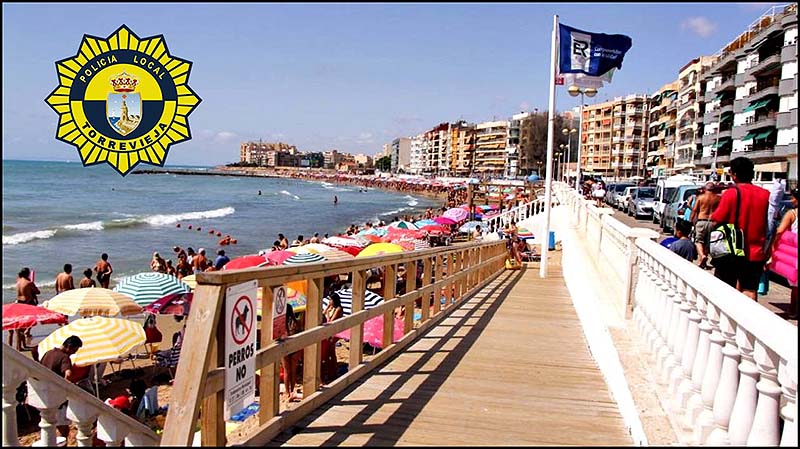 La policía local de Torrevieja, detiene a un ladrón en la playa de locos