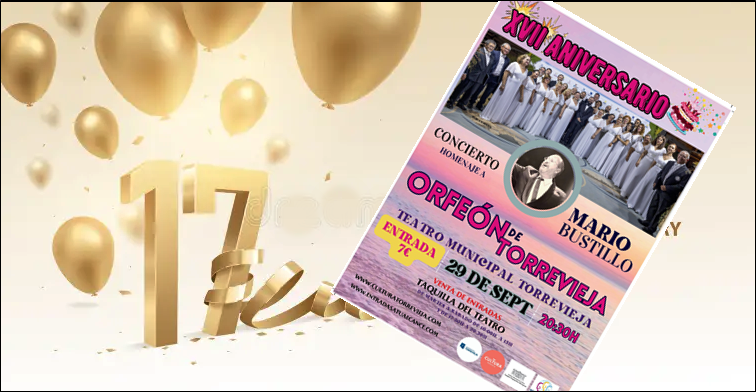 El Orfeón de Torrevieja celebrará su XVII Aniversario con un homenaje al Maestro Mario Bustillo