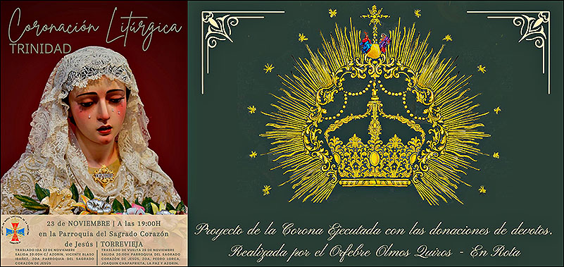 La imagen de Ntra. de la Trinidad será coronada litúrgicamente el 23 de noviembre