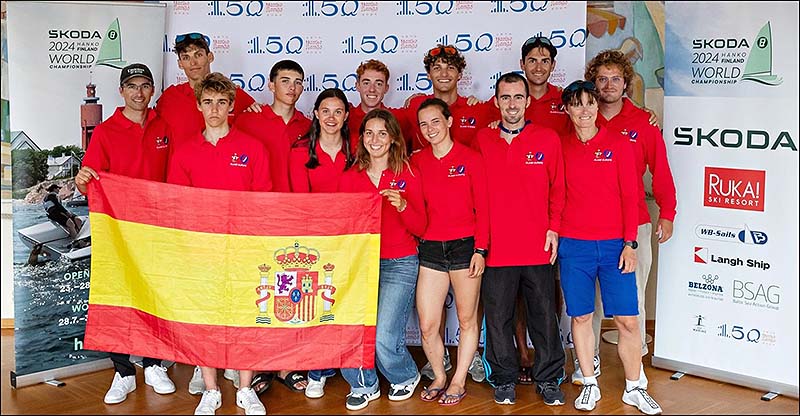Alejandro Pareja y Leonor Romero en el campeonato mundial de clase europa internacional en Hanko, Finlandia