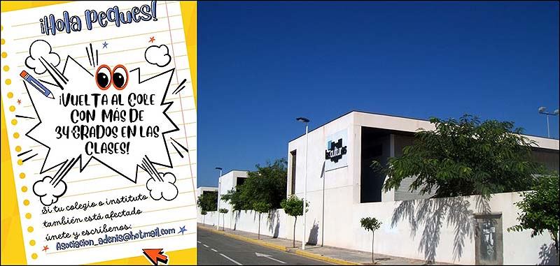 La Asociación Adenis, denuncia que en las aulas del Colegio Las Culturas se alcanzan hasta los 32,6º
