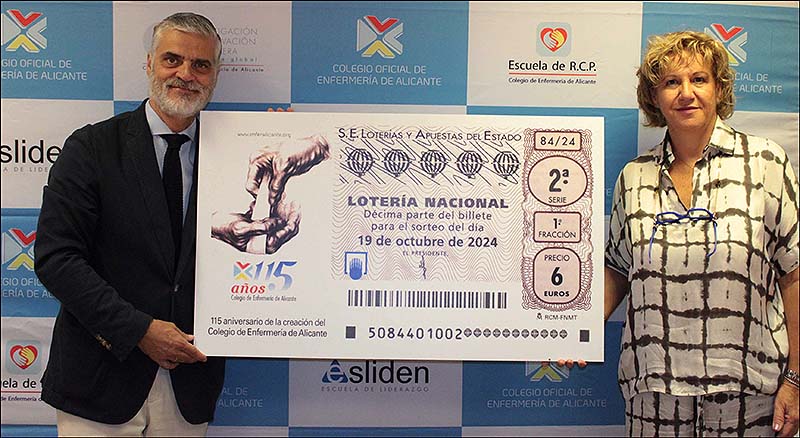 Lotería Nacional dedica un décimo a los 115 años del Colegio de Enfermería de Alicante