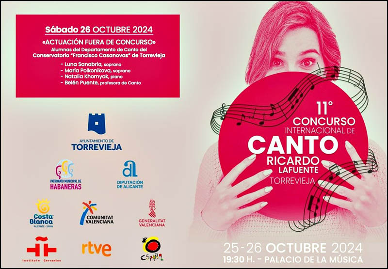 Hoy y mañana se celebra el XI Concurso Internacional de Canto «Ricardo Lafuente» de Torrevieja