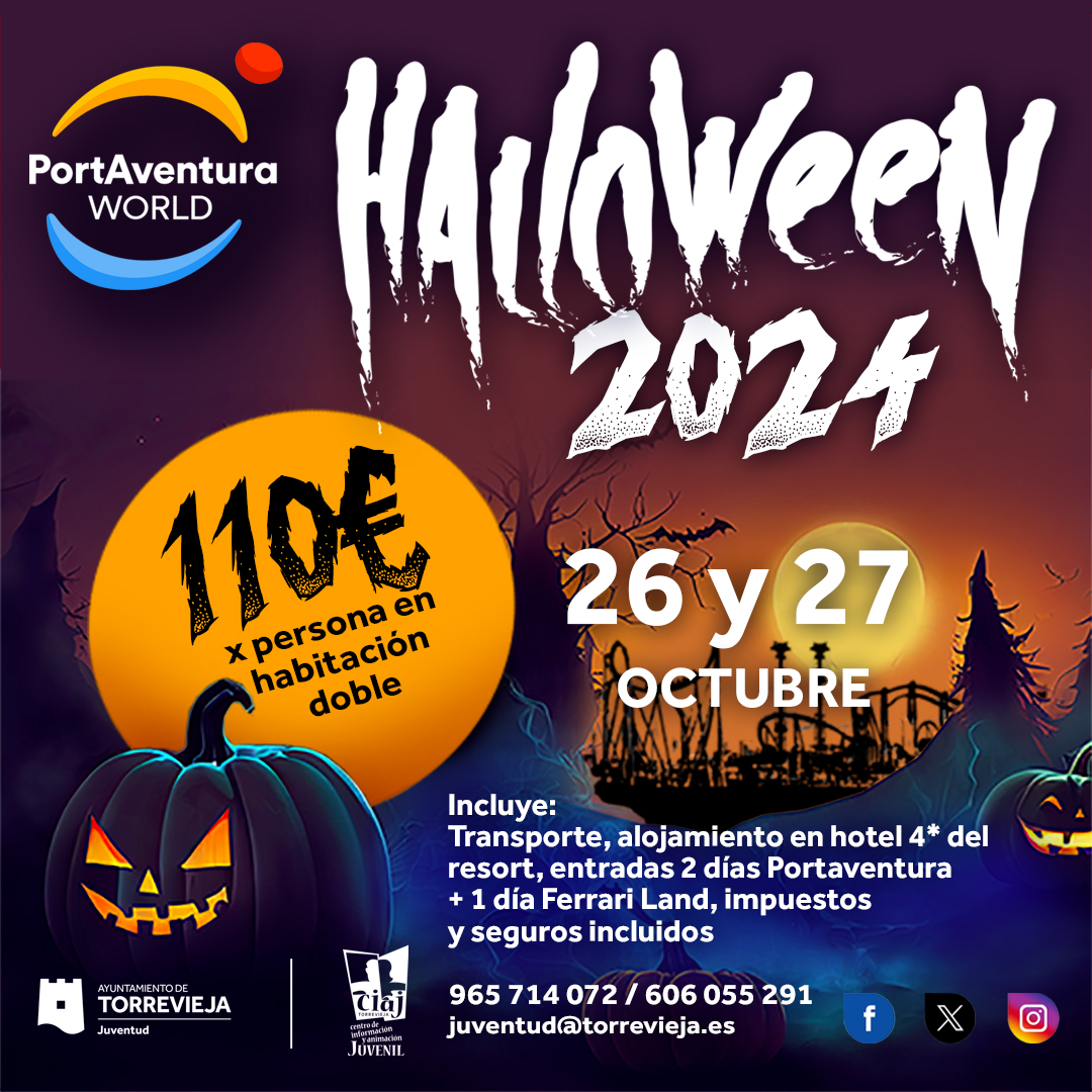 Juventud abre las inscripciones del viaje a Portaventura por Halloween