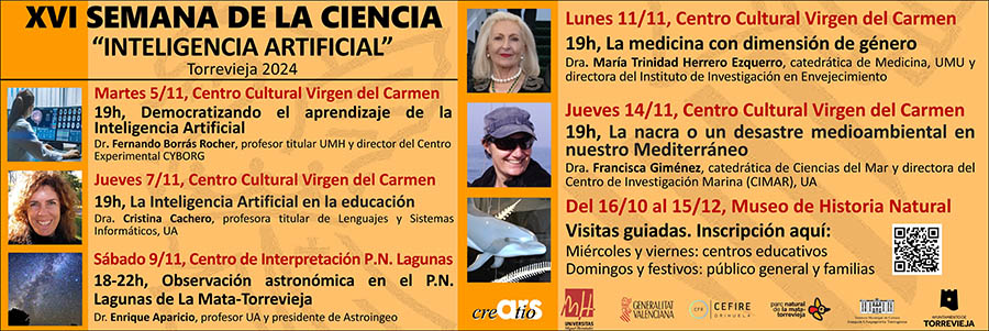 La Inteligencia Artificial es la temática principal de la XVI Semana de la Ciencia organizada por Ars Creatio en Torrevieja