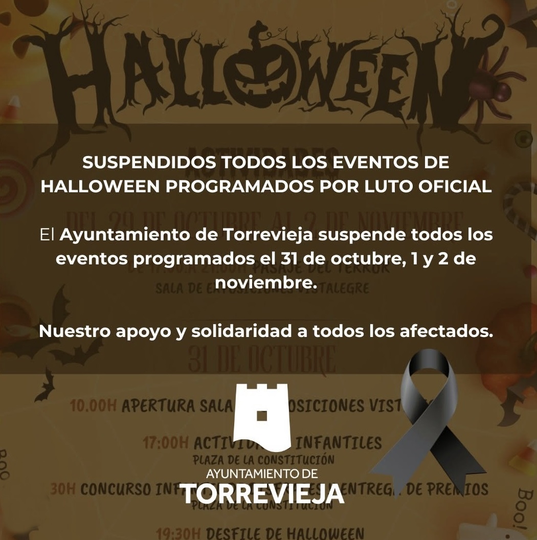 Suspendidos todos los eventos programados por luto oficial