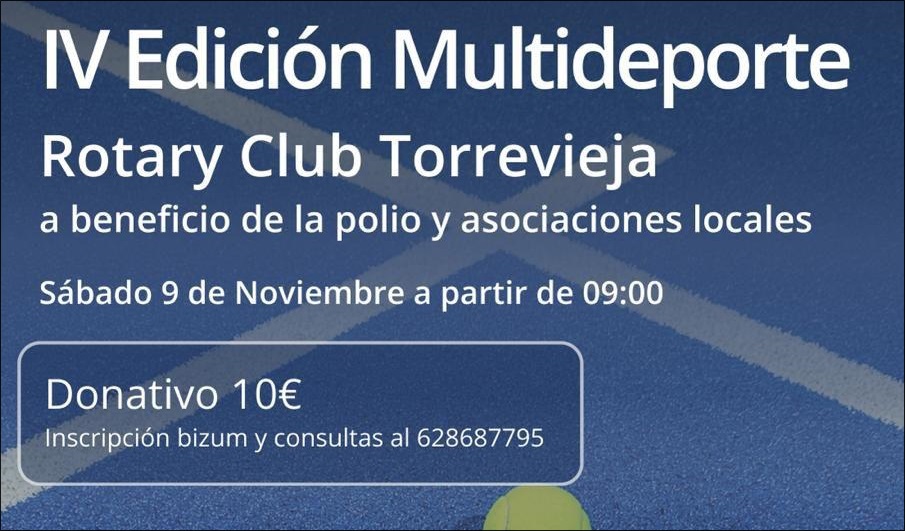 El Rotary Club Torrevieja oganiza la IV Edición de la Jornada “Multideporte”