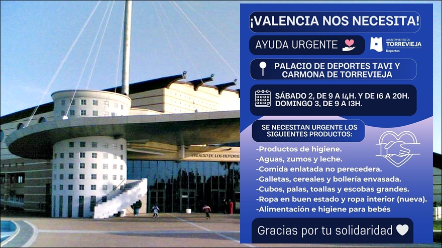 El Mundo del Deporte torrevejense se una a la recogida de ayuda urgente para los afectados de la DANA