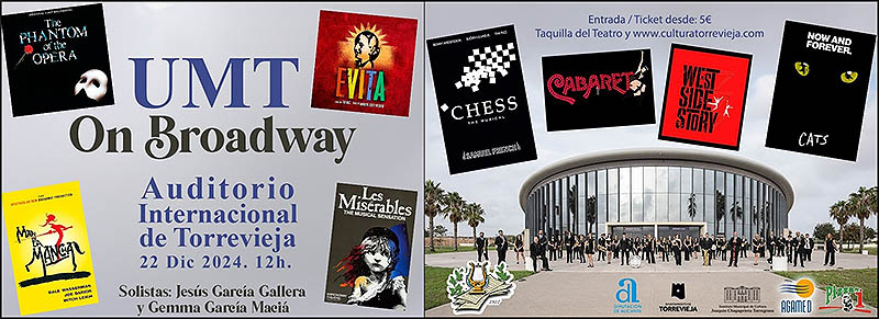 La Unión Musical Torrevejense cantará a la Navidad con los mejores musicales de Broadway
