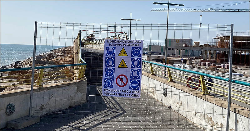 Cerrado el acceso al Dique de Levante por obras de repavimentación y reparación
