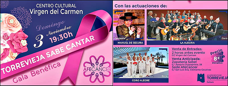 Gala Benéfica «Torrevieja sabe cantar», mañana en el Centro Cultural