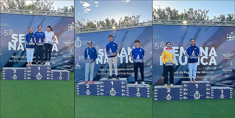 Tres oros, una plata y tres bronces en la 58ª Semana Náutica de Alicante de Vela Ligera 