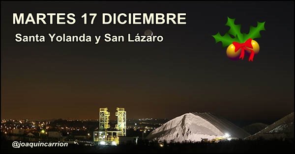 Agenda del martes 17 de diciembre