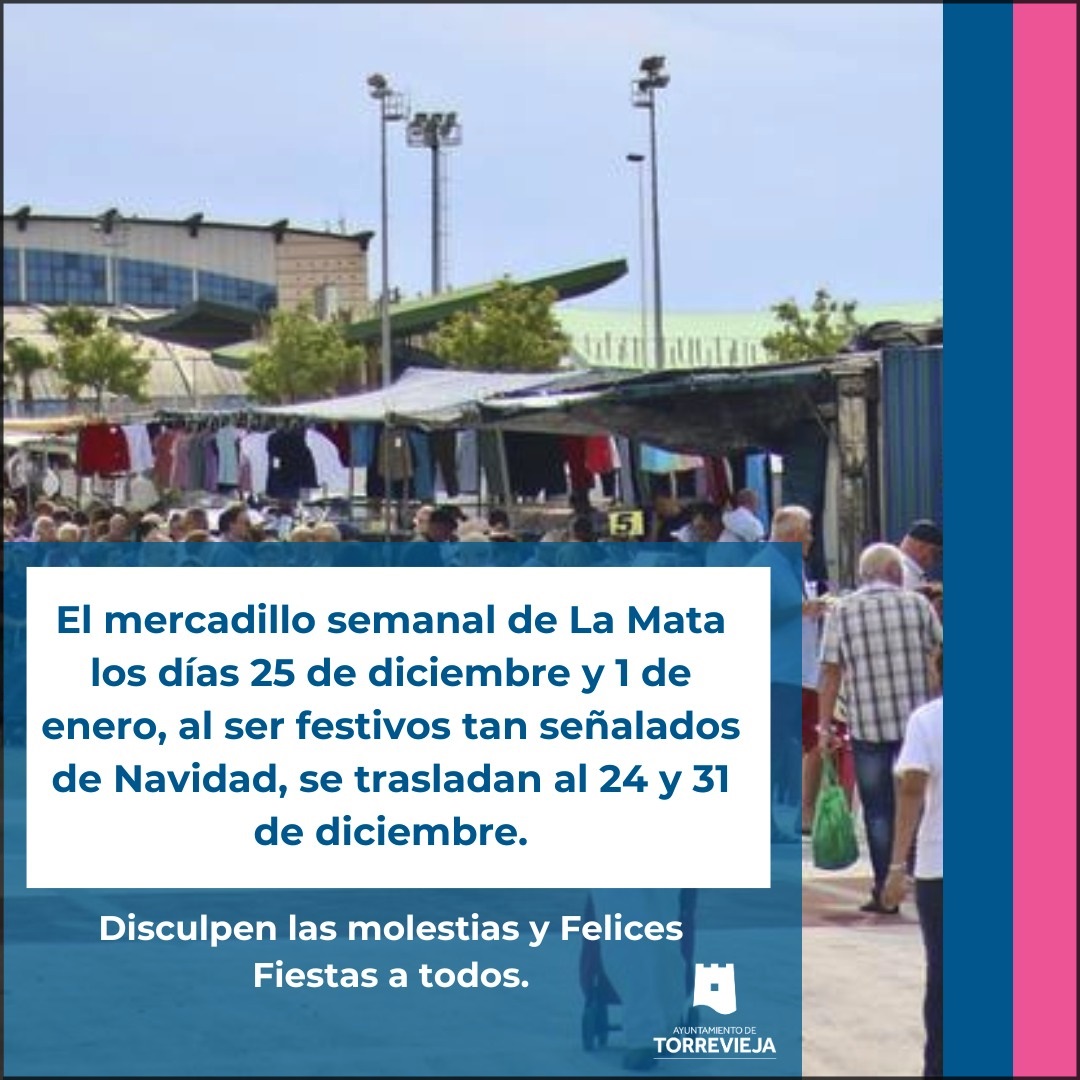 Cambio de día Mercadillo Semanal de La Mata